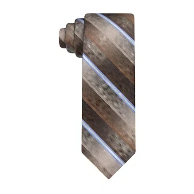 Van Heusen Shaded Striped Tie In Brown