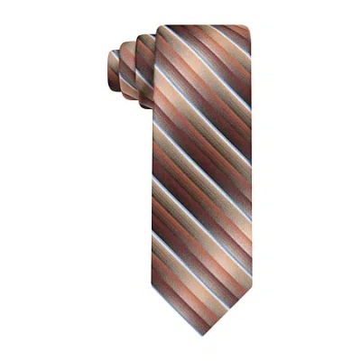 Van Heusen Shaded Striped Tie In Brown