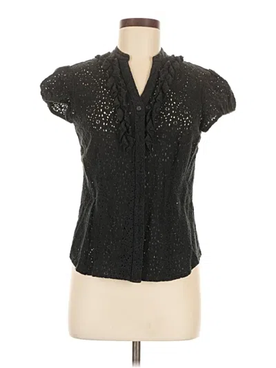 Pre-owned Van Heusen Short Sleeve Blouse In Black