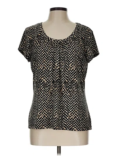 Pre-owned Van Heusen Short Sleeve Blouse In Black