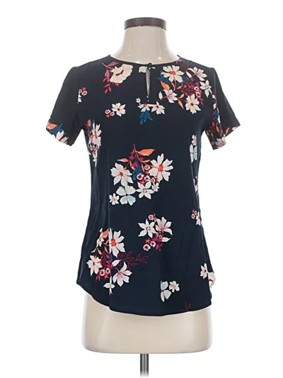 Pre-owned Van Heusen Short Sleeve Blouse In Black