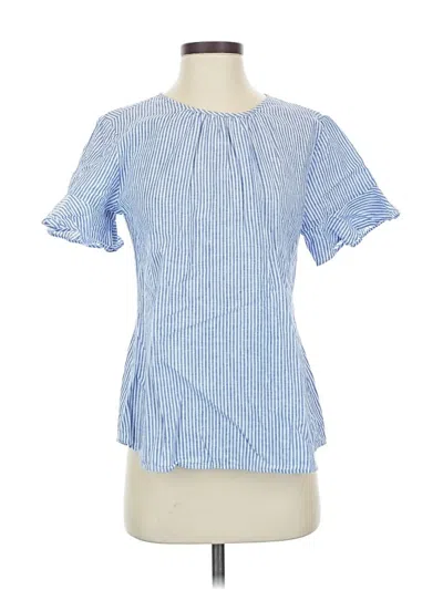 Pre-owned Van Heusen Short Sleeve Blouse In Blue