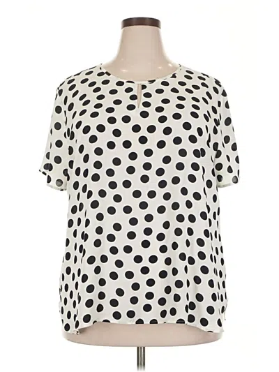 Pre-owned Van Heusen Short Sleeve Blouse In Ivory