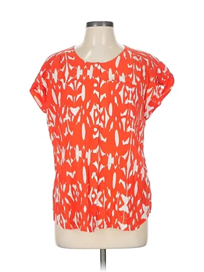 Pre-owned Van Heusen Short Sleeve Blouse In Orange