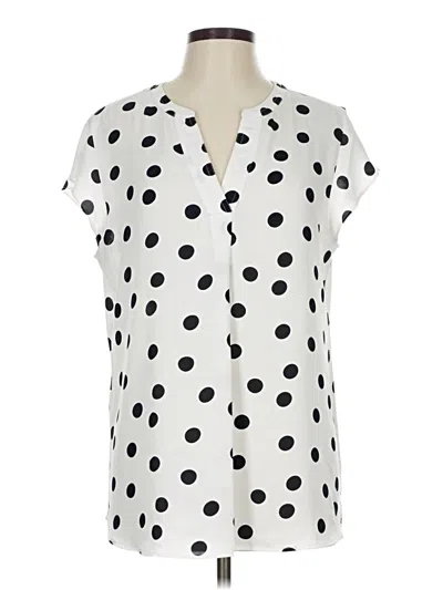 Pre-owned Van Heusen Short Sleeve Blouse In White