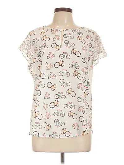 Pre-owned Van Heusen Short Sleeve Blouse In White