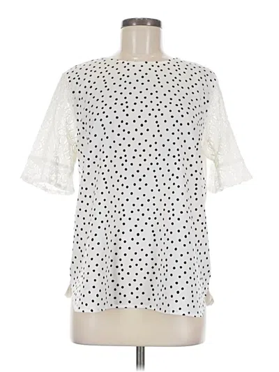 Pre-owned Van Heusen Short Sleeve Blouse In White