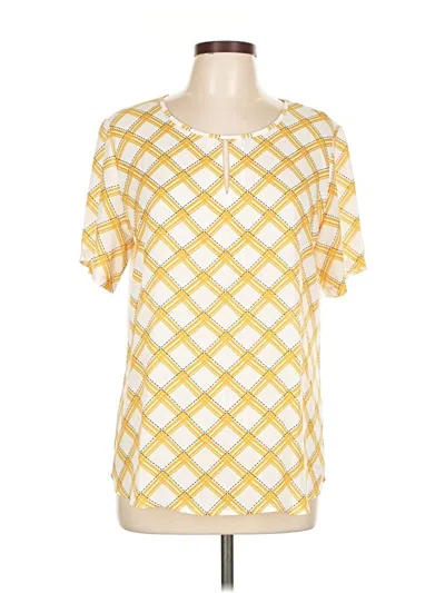 Pre-owned Van Heusen Short Sleeve Blouse In Yellow