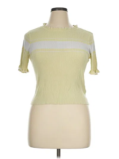 Pre-owned Van Heusen Short Sleeve Turtleneck In Yellow