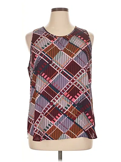 Pre-owned Van Heusen Sleeveless Blouse In Burgundy