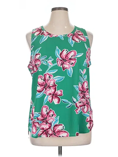 Pre-owned Van Heusen Sleeveless Blouse In Green