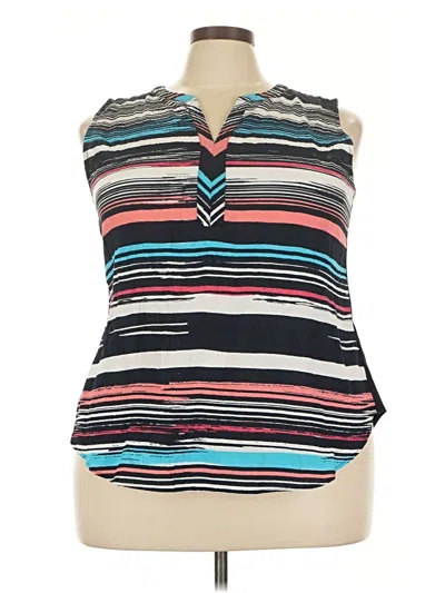 Pre-owned Van Heusen Sleeveless Blouse In Teal