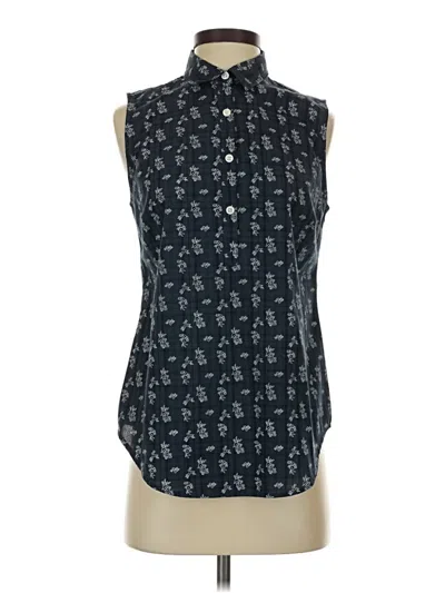 Pre-owned Van Heusen Sleeveless Button Down Shirt In Blue