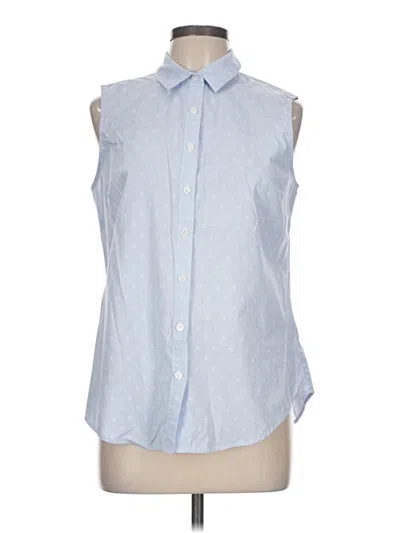 Pre-owned Van Heusen Sleeveless Button Down Shirt In Blue