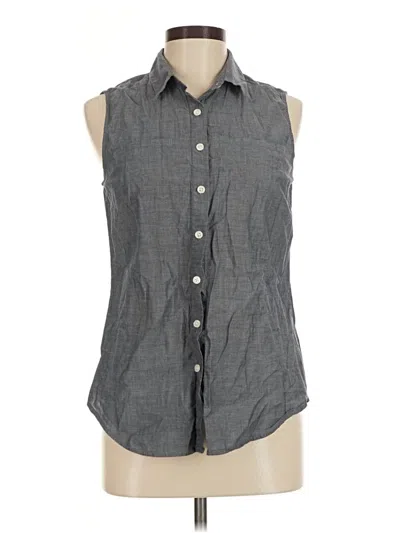 Pre-owned Van Heusen Sleeveless Button Down Shirt In Gray