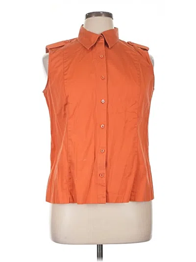 Pre-owned Van Heusen Sleeveless Button Down Shirt In Orange