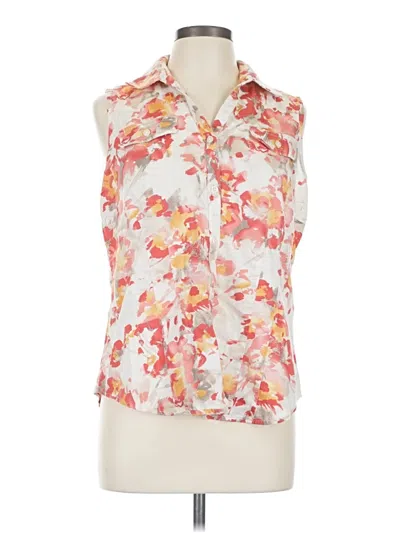 Pre-owned Van Heusen Sleeveless Button Down Shirt In White