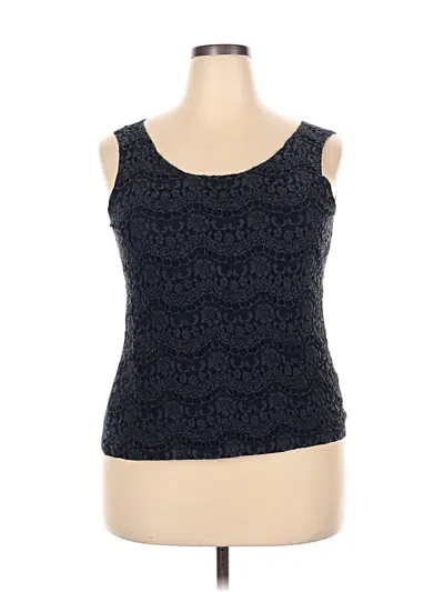Pre-owned Van Heusen Sleeveless Top Black Scoop Neck Tops