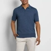 Van Heusen Smart Temp Mens Regular Fit Cooling Short Sleeve Polo Shirt In Blue