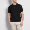 Van Heusen Smart Temp Mens Short Sleeve Polo Sweater In Black