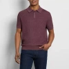 Van Heusen Smart Temp Mens Short Sleeve Polo Sweater In Purple