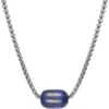 Van Heusen Stainless Steel Semiprecious Stone Bead Pendant Necklace