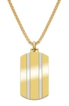 Van Heusen Stripe Dog Tag Pendant Necklace In Gold