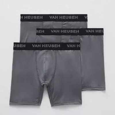 Van Heusen Super Soft Mens 3 Pack Boxer Briefs Vhm243pb41-p54 In Gray