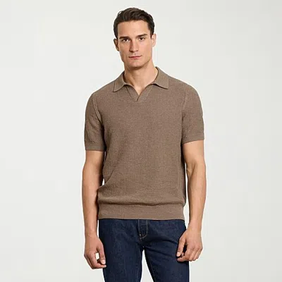 Van Heusen Temp Control Mens Short Sleeve Polo Sweater In Beige