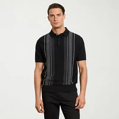 Van Heusen Temp Control Mens Short Sleeve Polo Sweater In Black