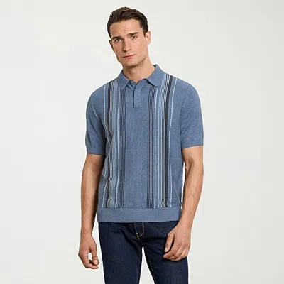Van Heusen Temp Control Mens Short Sleeve Polo Sweater In Blue