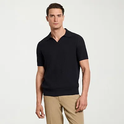 Van Heusen Temp Control Mens Short Sleeve Polo Sweater In Blue