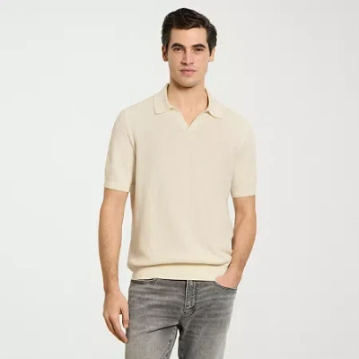 Van Heusen Temp Control Mens Short Sleeve Polo Sweater In Neutral
