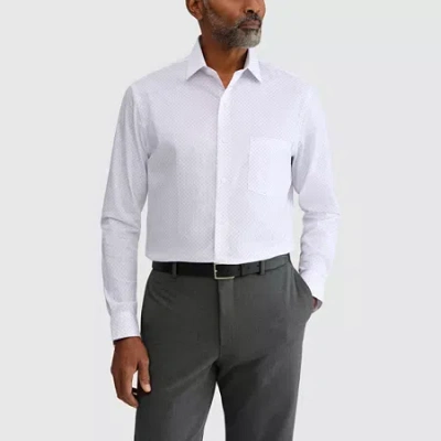 Van Heusen Ultra Flex Mens Regular Fit Stretch Fabric Wrinkle Free Long Sleeve Dress Shirt In White
