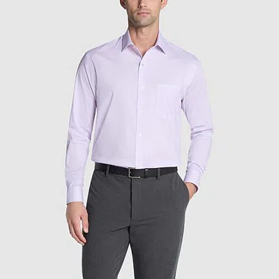 Van Heusen Ultra Flex Mens Regular Fit Stretch Fabric Wrinkle Free Long Sleeve Dress Shirt In Brown