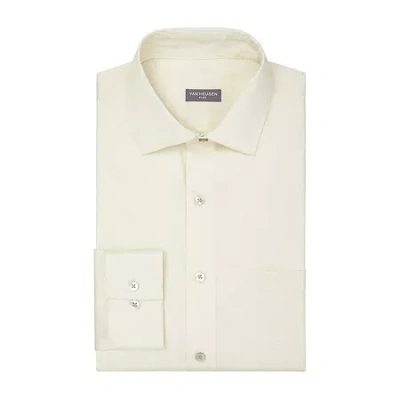 Van Heusen Ultra Flex Mens Regular Fit Wrinkle Free Long Sleeve Dress Shirt In Neutral