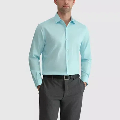 Van Heusen Ultra Flex Mens Slim Fit Stretch Fabric Wrinkle Free Dress Shirt In Blue