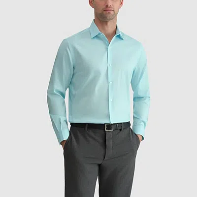 Van Heusen Ultra Flex Mens Slim Fit Stretch Fabric Wrinkle Free Long Sleeve Dress Shirt In Blue