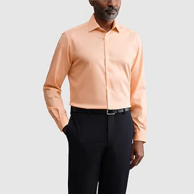 Van Heusen Ultra Flex Mens Slim Fit Stretch Fabric Wrinkle Free Long Sleeve Dress Shirt In Orange