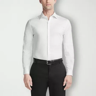 Van Heusen Ultra Flex Mens Slim Fit Wrinkle Free Long Sleeve Dress Shirt In White