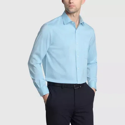 Van Heusen Ultra Wrinkle Free Mens Regular Fit Stretch Fabric Wrinkle Free Long Sleeve Dress Shirt In Blue