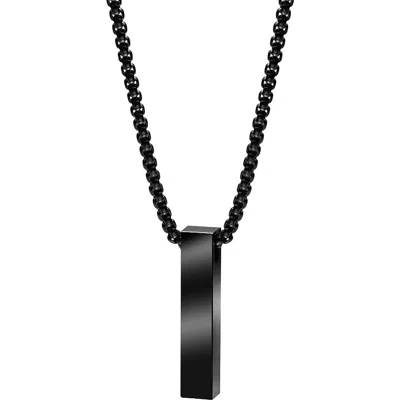 Van Heusen Vertical Bar Pendant Necklace In Black