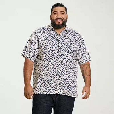 Van Heusen Weekend Mens Big And Tall Camp Shirt In Gray