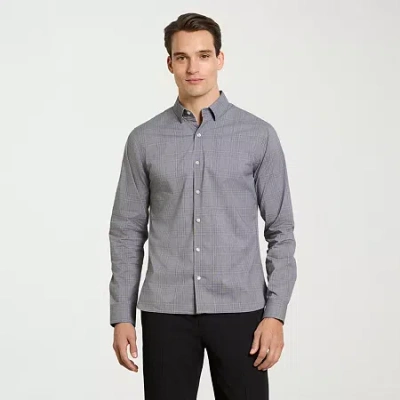 Van Heusen Weekend Mens Long Sleeve Regular Fit Button-down Shirt In Gray