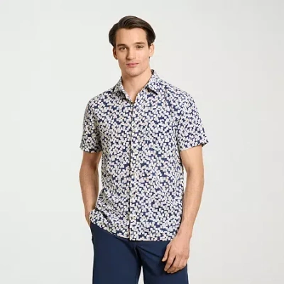 Van Heusen Weekend Mens Short Sleeve Camp Shirt In Multi