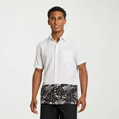 Van Heusen Weekend Mens Short Sleeve Camp Shirt In White