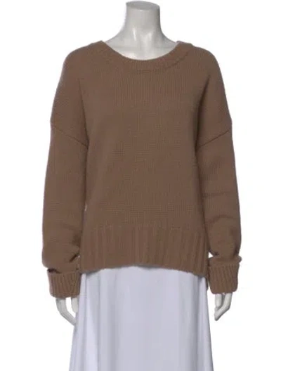 Pre-owned Van Kukil Cashmere Crew Neck Sweater In Brown
