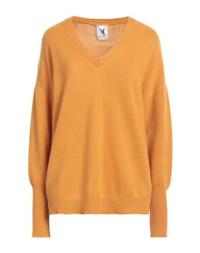 Van Kukil Woman Sweater Ocher Size M Cashmere In Yellow