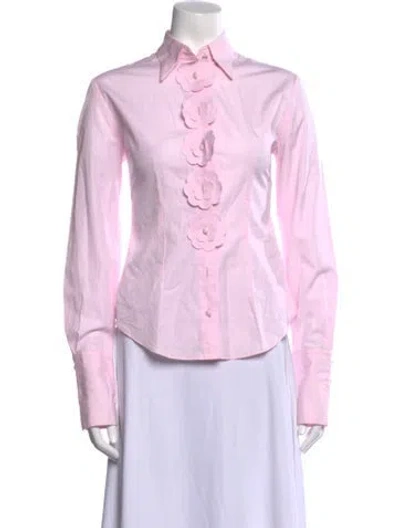 Pre-owned Van Laack Long Sleeve Blouse In Pink