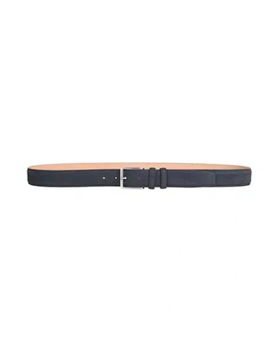 Van Laack Man Belt Midnight Blue Size 43.5 Leather